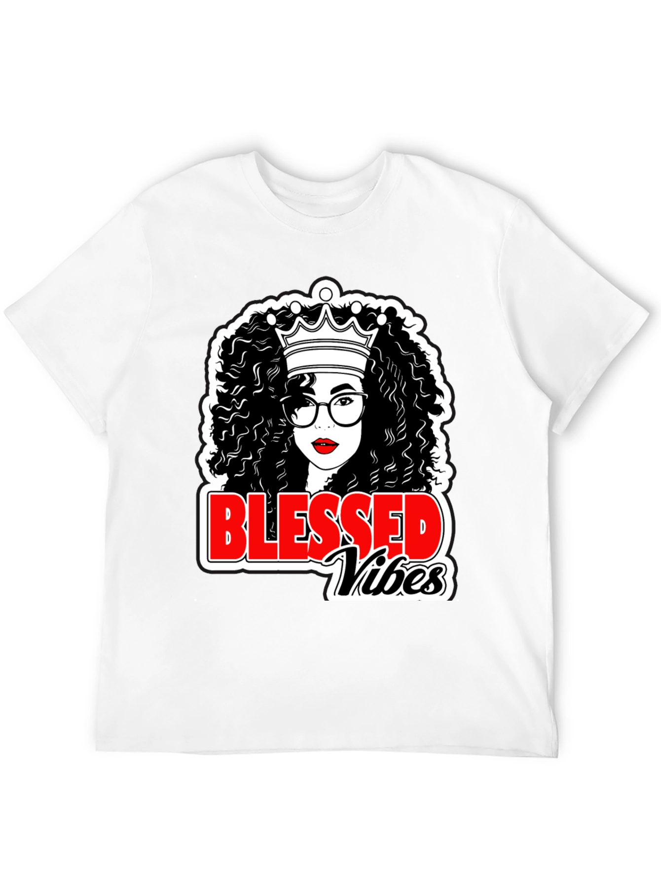 Blessed Vibes Black Queen T-Shirt