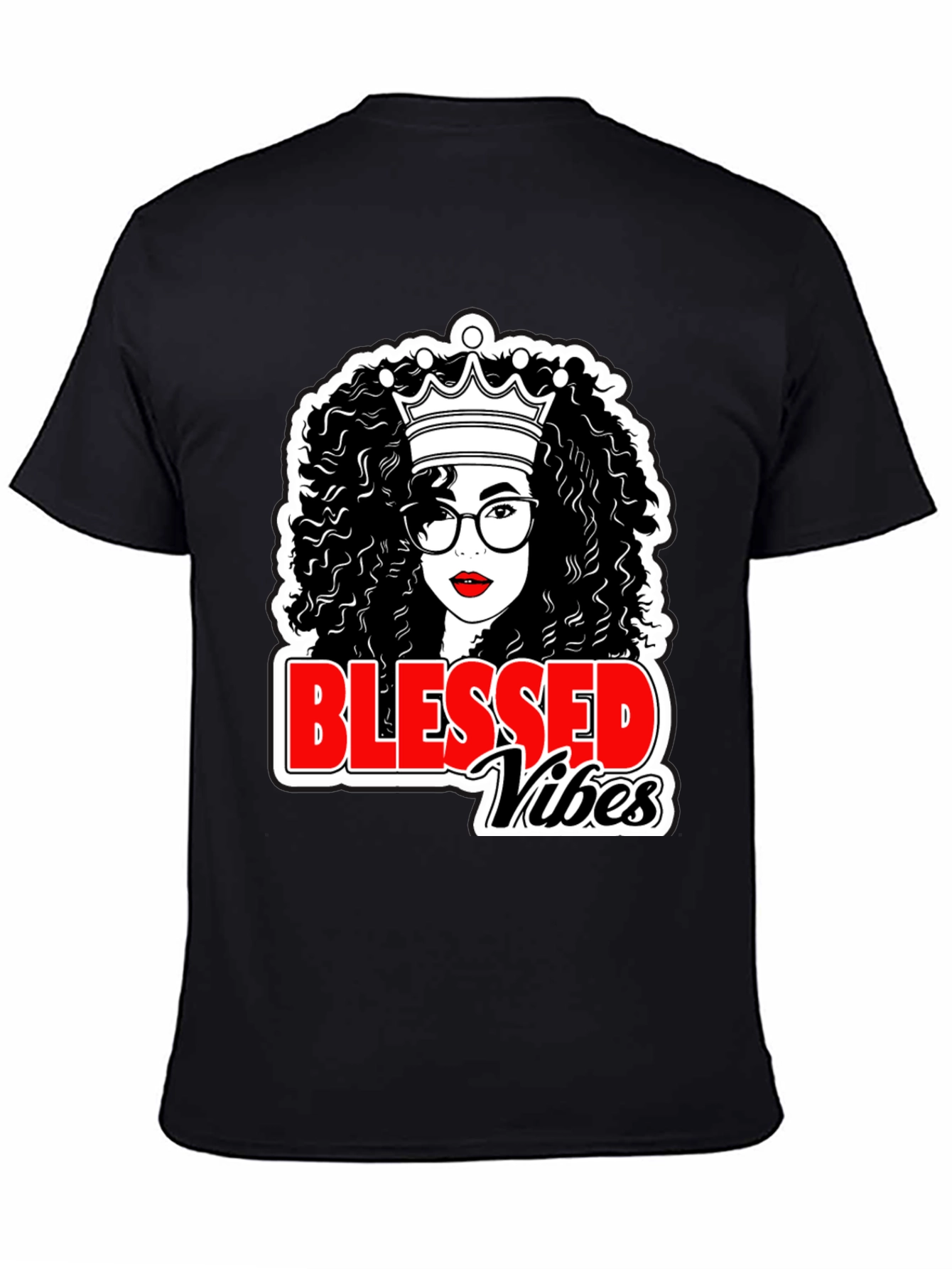 Blessed Vibes Black Queen T-Shirt