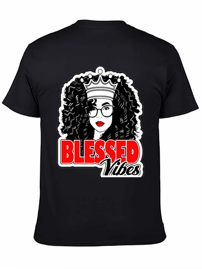 Blessed Vibes Black Queen T-Shirt