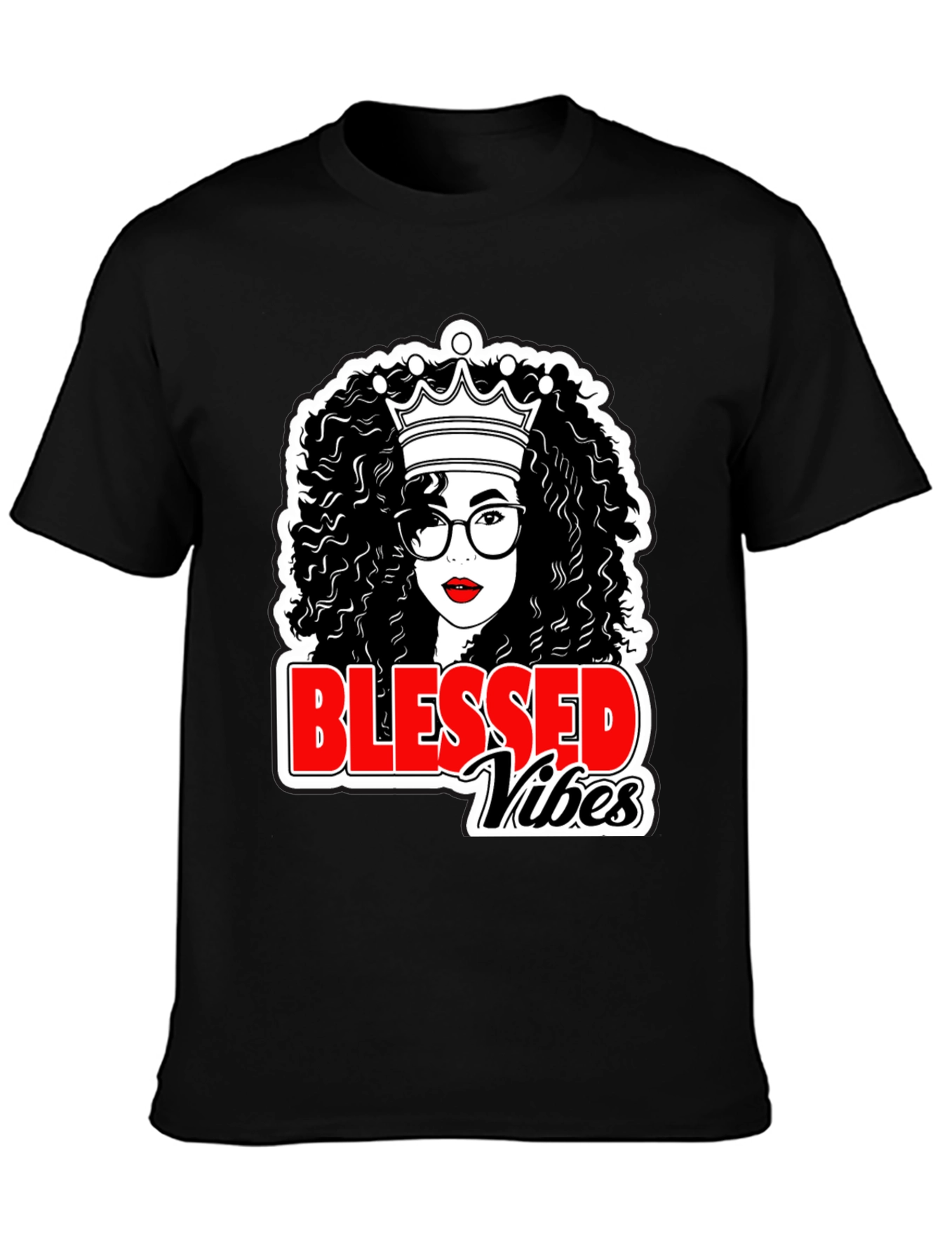 Blessed Vibes Black Queen T-Shirt