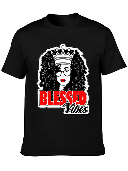 Blessed Vibes Black Queen T-Shirt