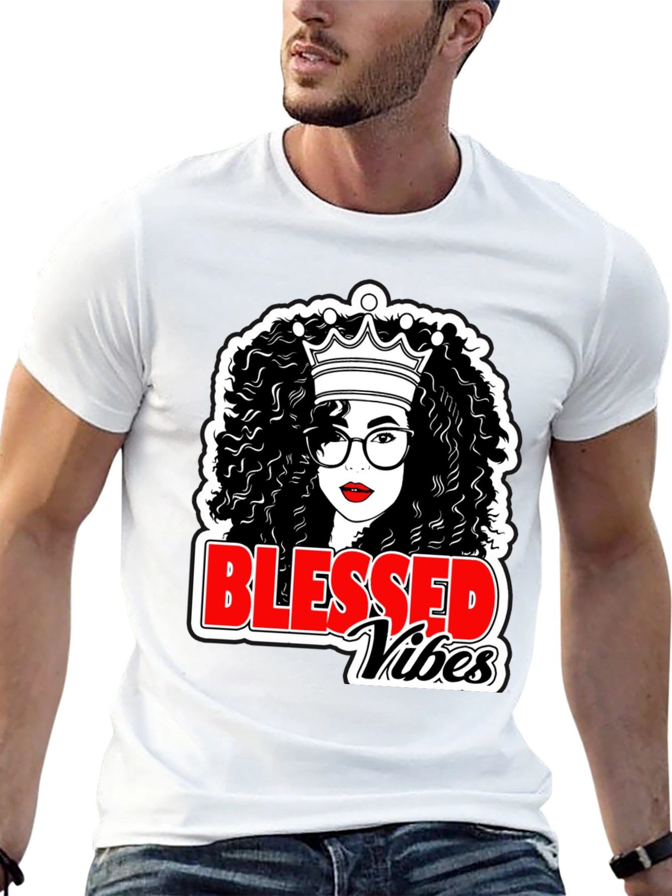 Blessed Vibes Black Queen T-Shirt