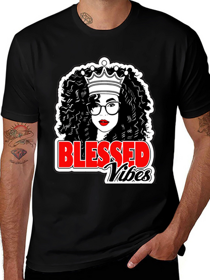 Blessed Vibes Black Queen T-Shirt