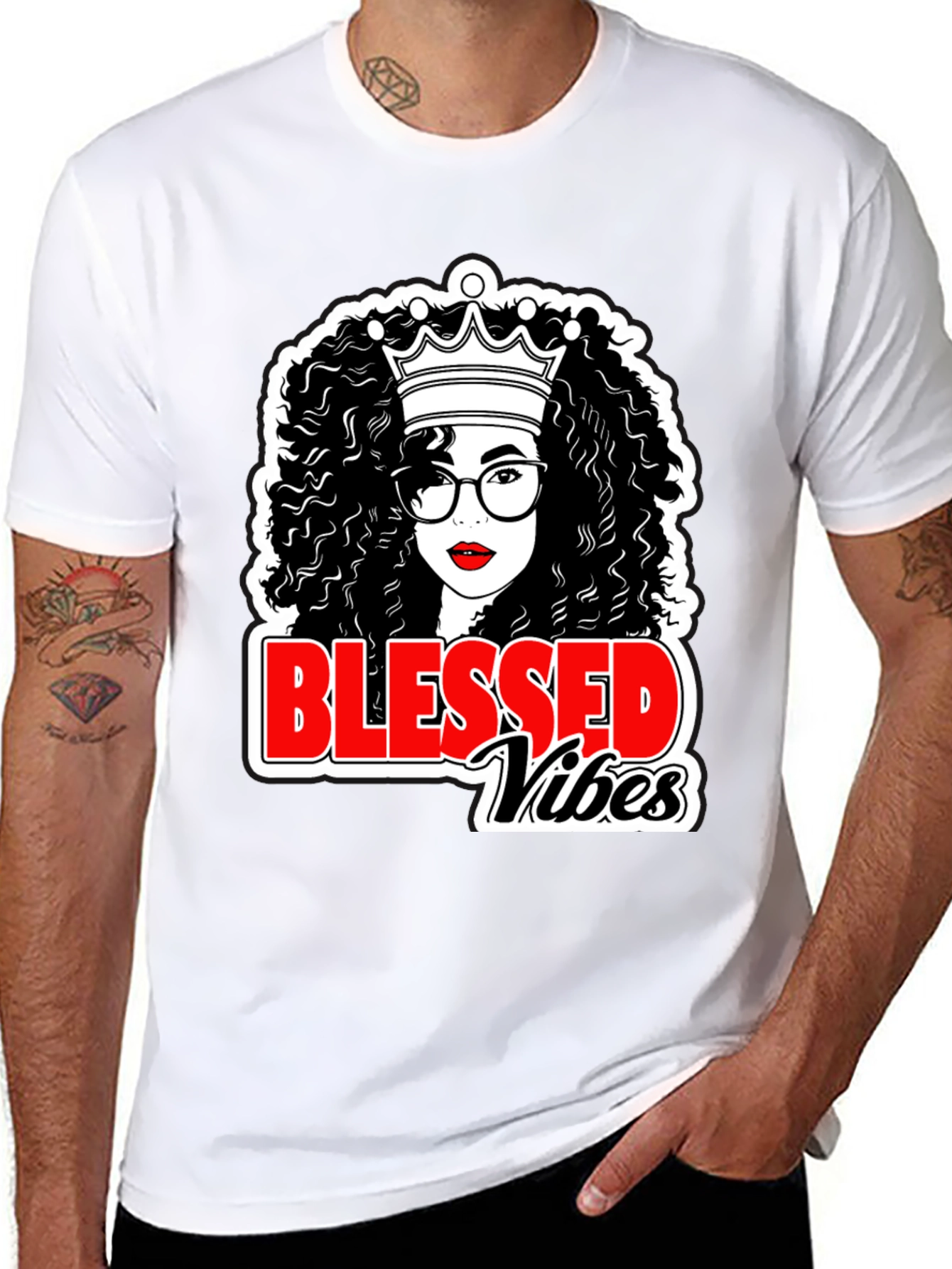 Blessed Vibes Black Queen T-Shirt