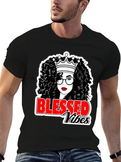 Blessed Vibes Black Queen T-Shirt