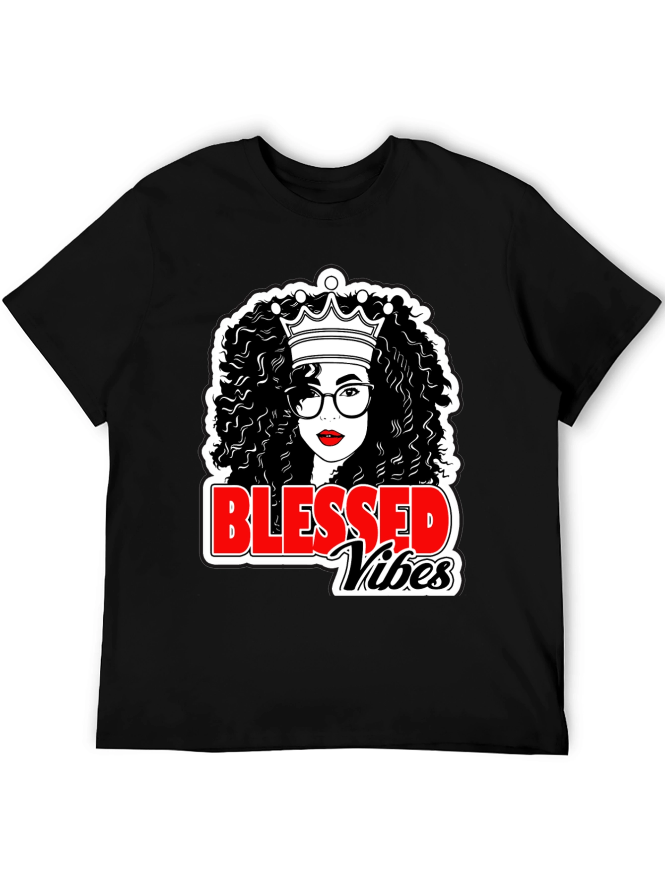 Blessed Vibes Black Queen T-Shirt