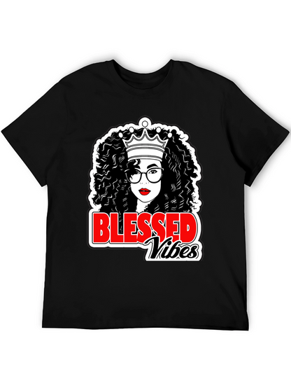 Blessed Vibes Black Queen T-Shirt