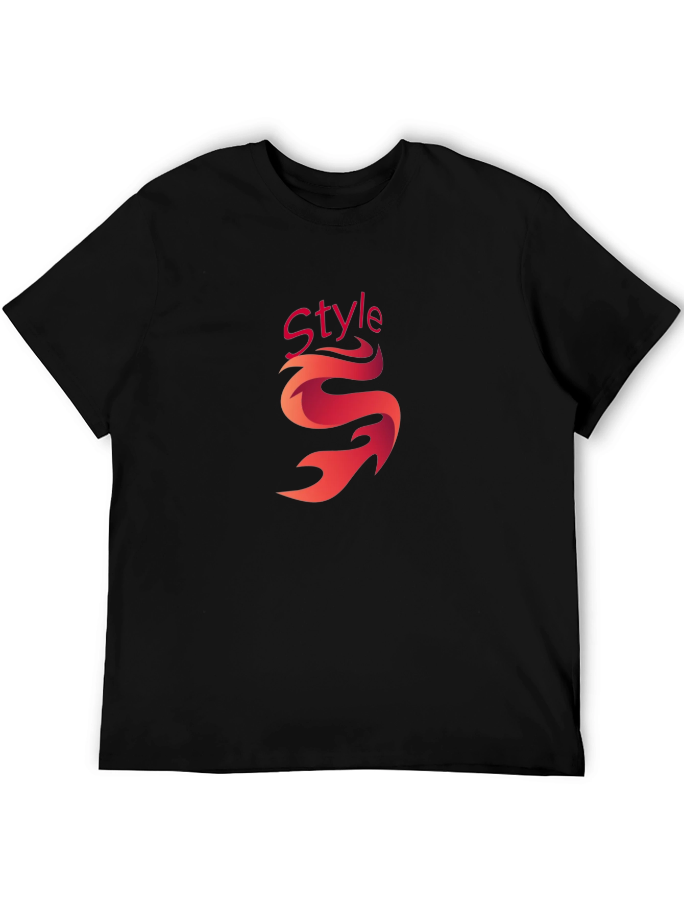 Stylish Black Graphic Tee - Style Flame Design