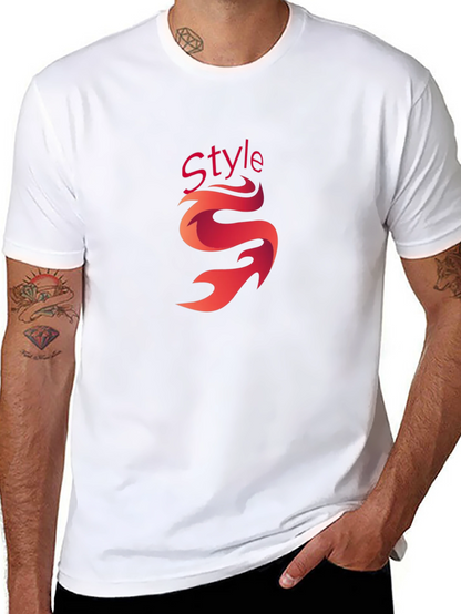 Stylish Black Graphic Tee - Style Flame Design