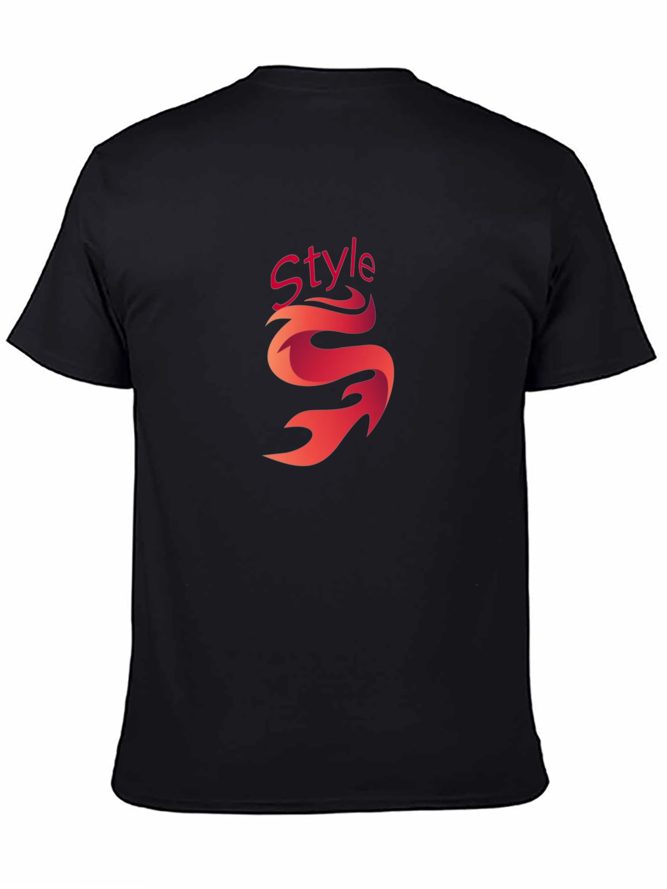 Stylish Black Graphic Tee - Style Flame Design