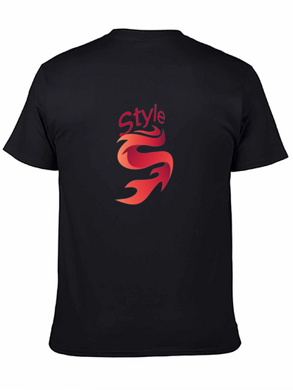 Stylish Black Graphic Tee - Style Flame Design