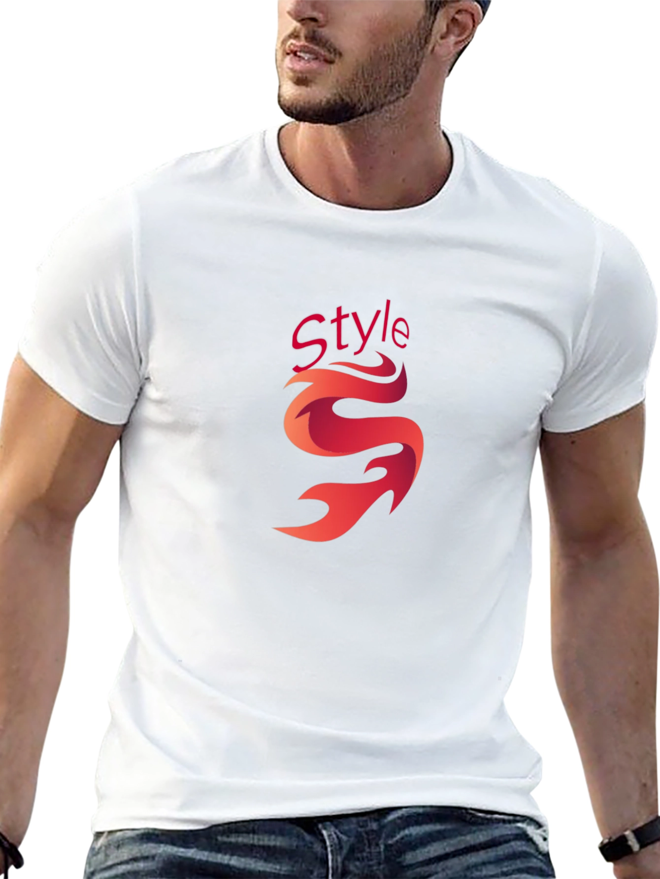 Stylish Black Graphic Tee - Style Flame Design