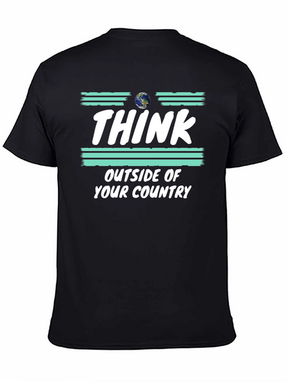 Think Outside Your Country T-Shirt Earth Graphic Tee
