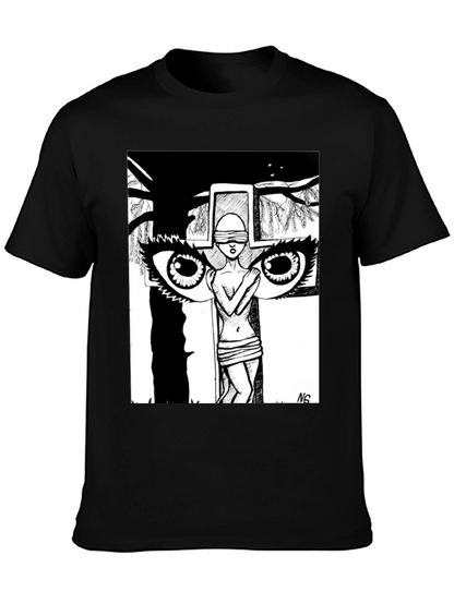 Unique Graphic Print Black T-Shirt