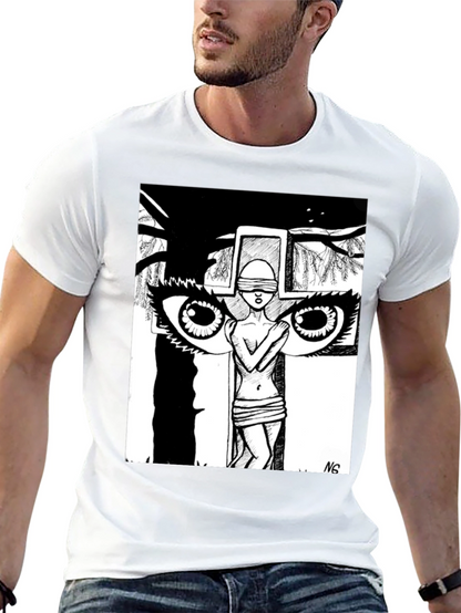 Unique Graphic Print Black T-Shirt