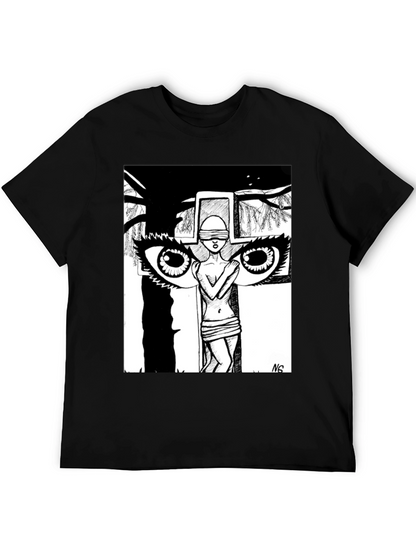 Unique Graphic Print Black T-Shirt