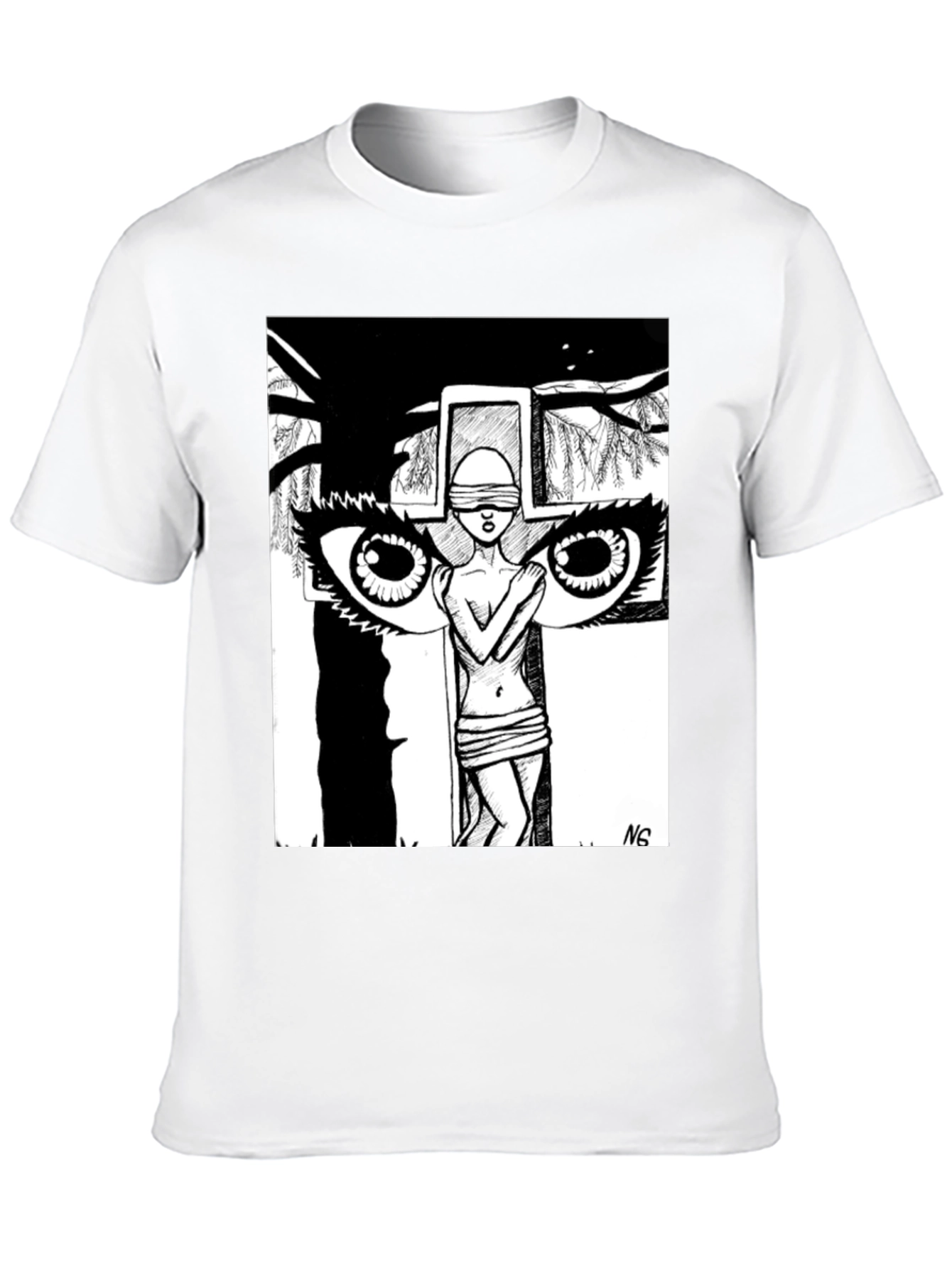 Unique Graphic Print Black T-Shirt