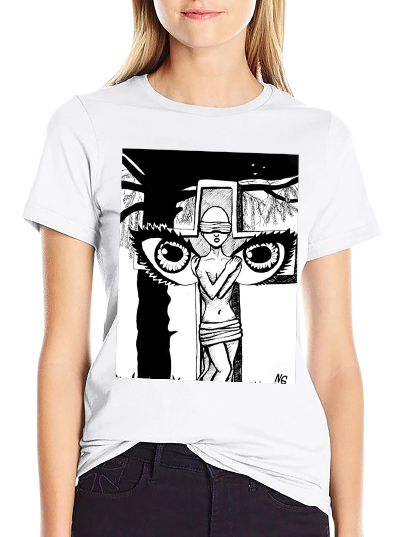 Unique Graphic Print Black T-Shirt