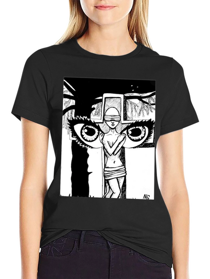Unique Graphic Print Black T-Shirt