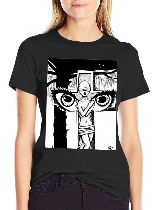 Unique Graphic Print Black T-Shirt