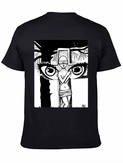 Unique Graphic Print Black T-Shirt