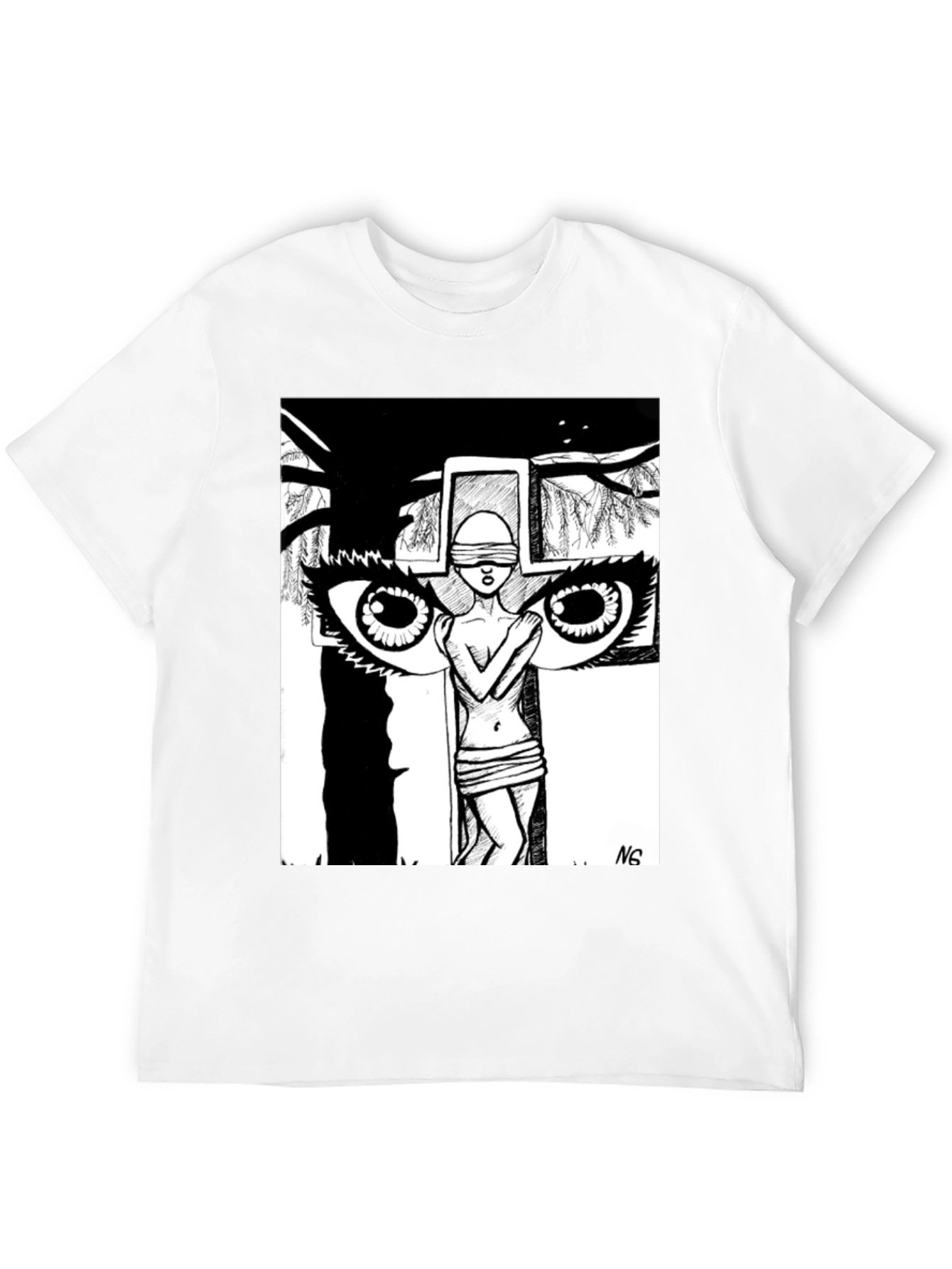 Unique Graphic Print Black T-Shirt