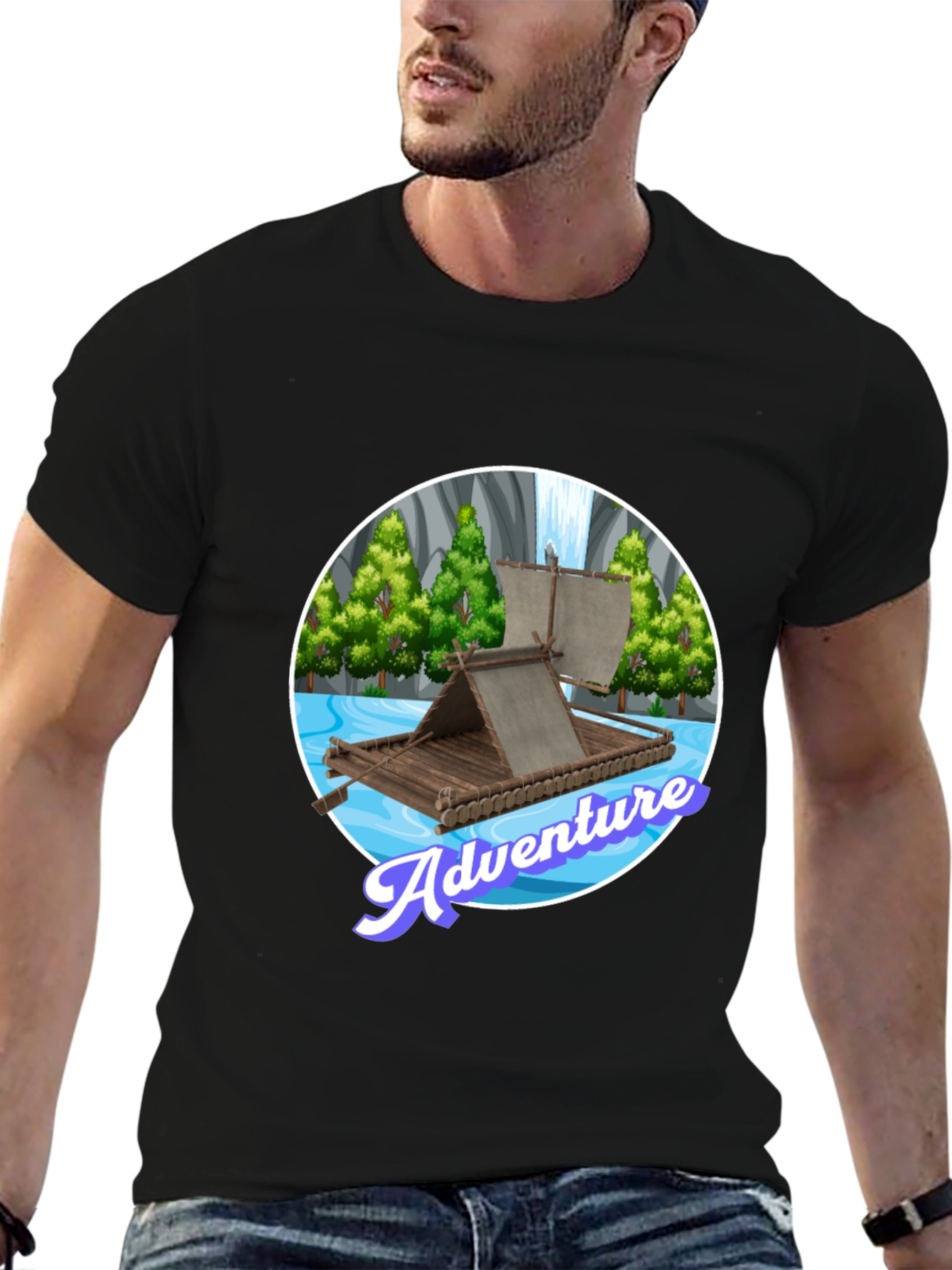Adventure Raft Graphic Tee - Stylish Outdoor Design