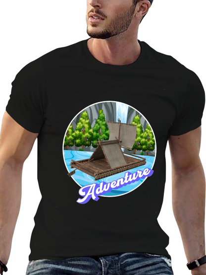 Adventure Raft Graphic Tee - Stylish Outdoor Design