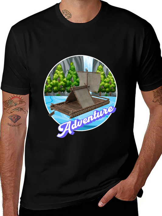 Adventure Raft Graphic Tee - Stylish Outdoor Design