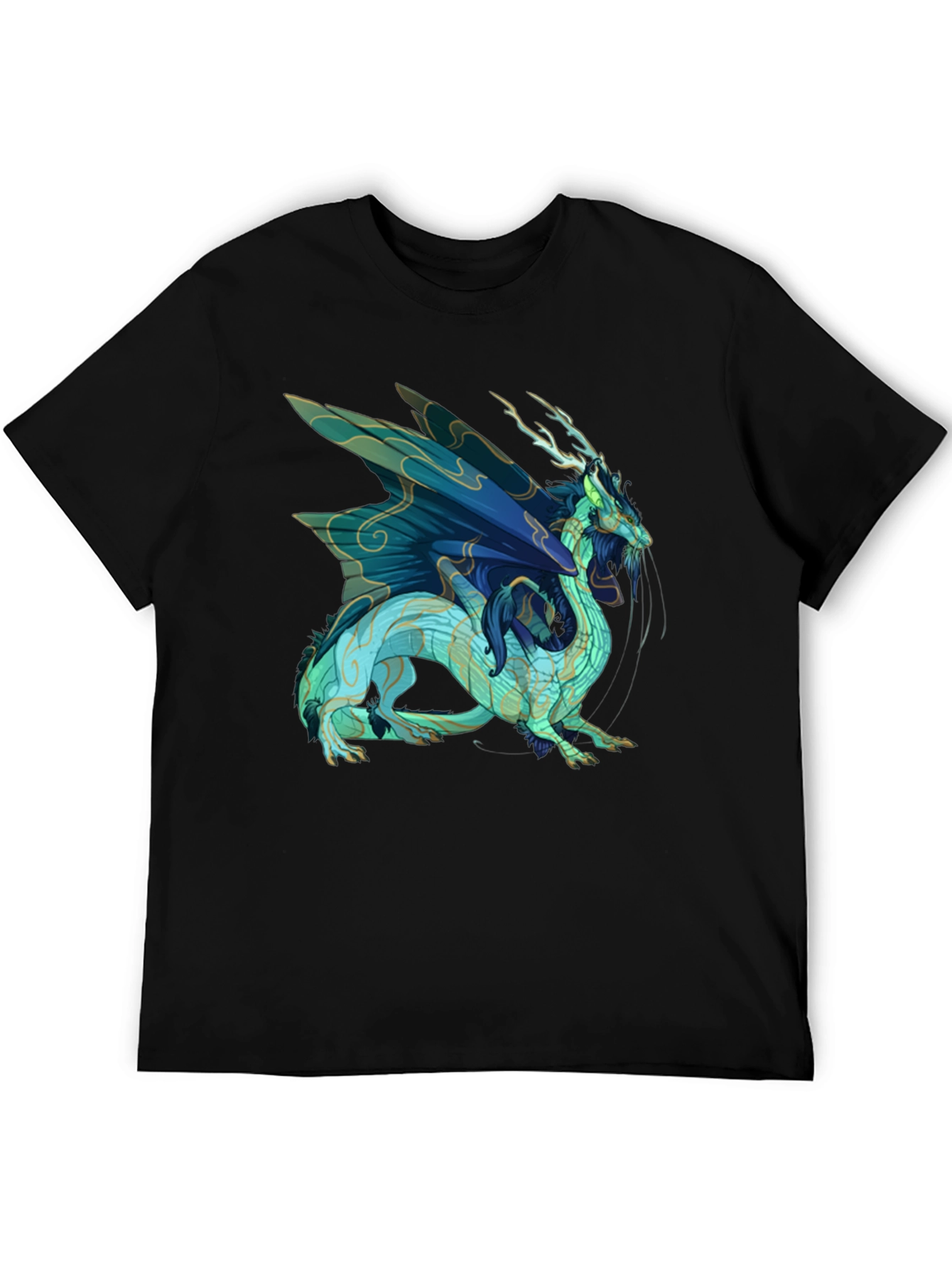 Black T-Shirt with Dragon Graphic