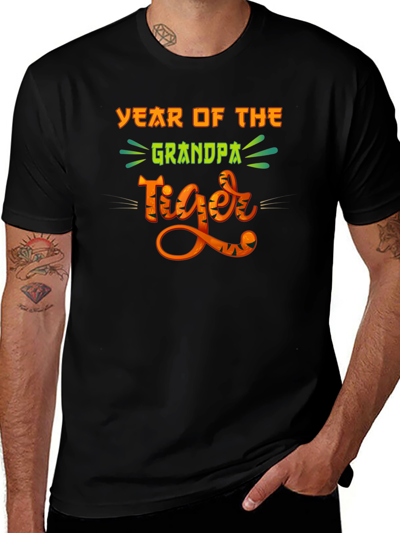 Year of the Grandpa Tiger Graphic Tee