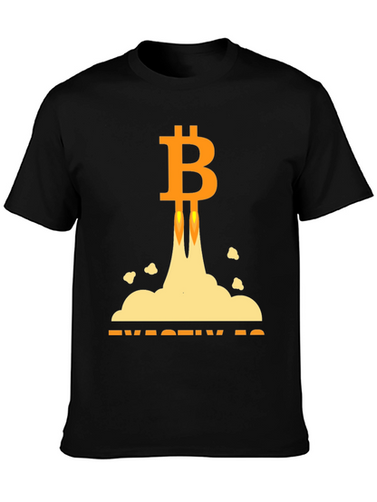 Bitcoin Rocket Launch Black T-Shirt