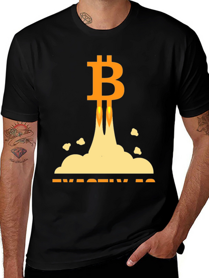 Bitcoin Rocket Launch Black T-Shirt