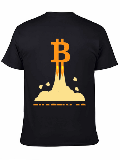 Bitcoin Rocket Launch Black T-Shirt