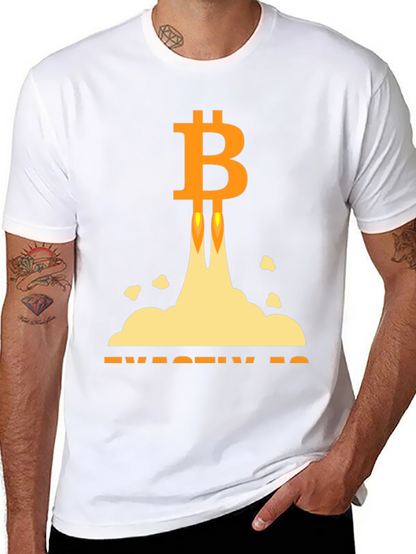 Bitcoin Rocket Launch Black T-Shirt