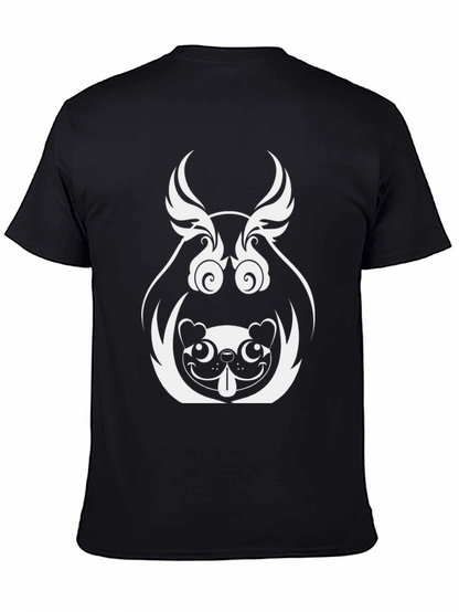 Unique Graphic Tee - Pug Dog Design Black
