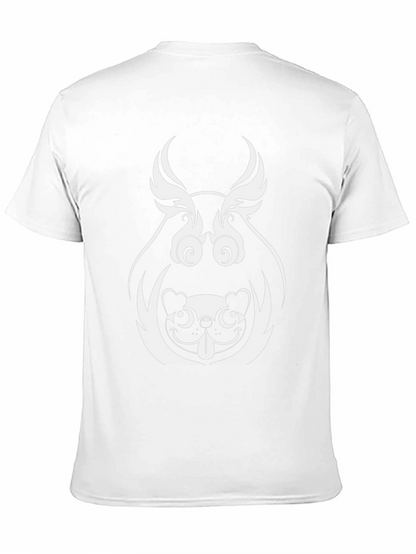 Unique Graphic Tee - Pug Dog Design Black