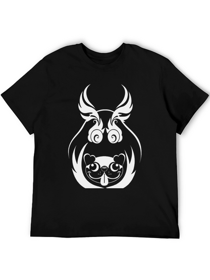 Unique Graphic Tee - Pug Dog Design Black