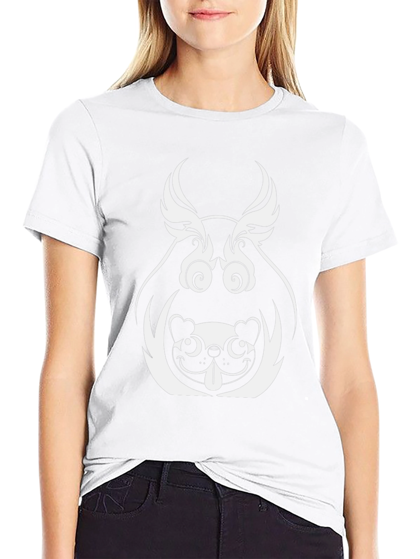 Unique Graphic Tee - Pug Dog Design Black