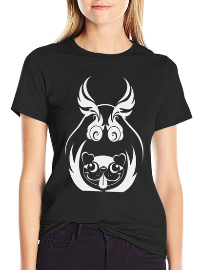 Unique Graphic Tee - Pug Dog Design Black