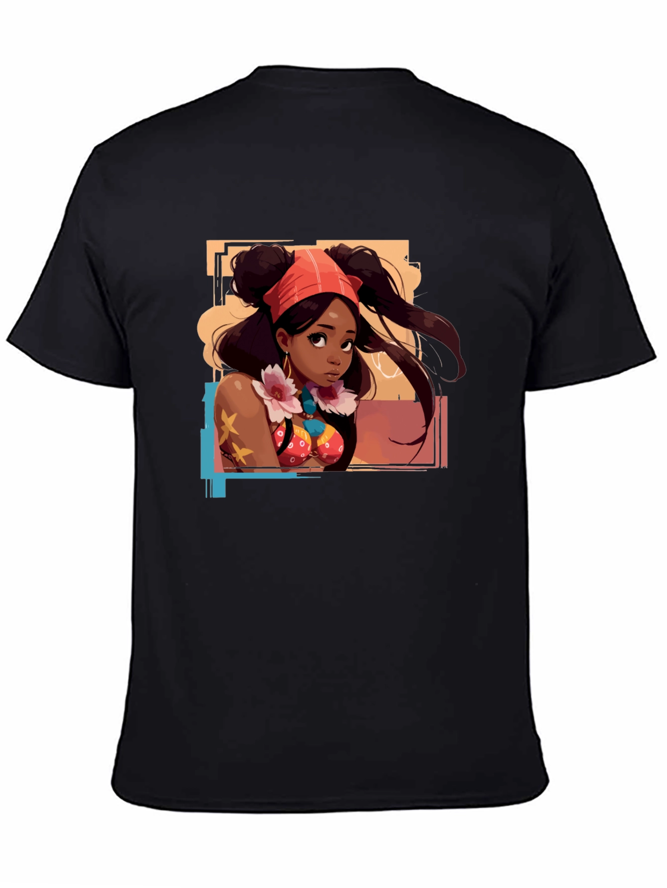 Anime Girl Graphic T-Shirt - Black