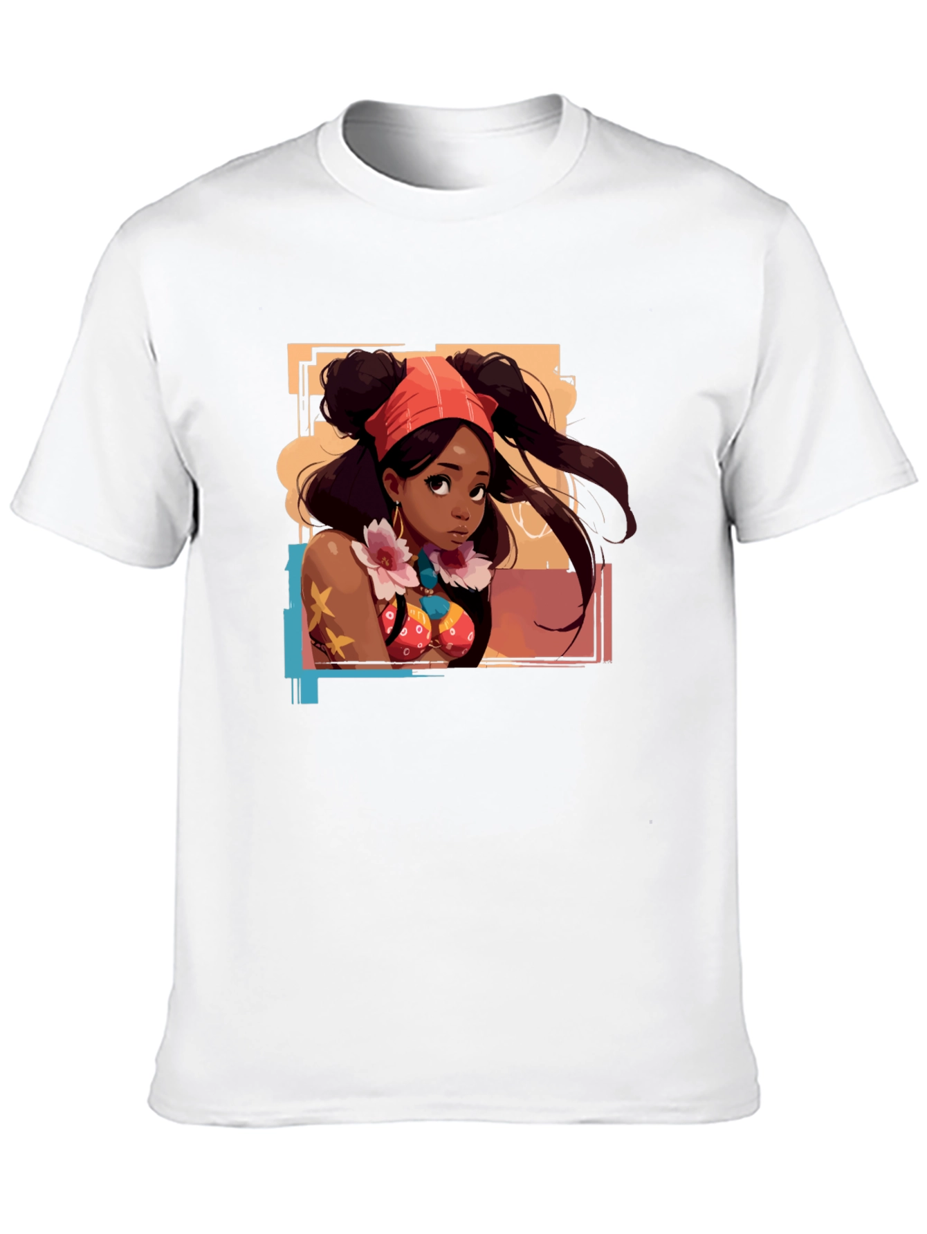 Anime Girl Graphic T-Shirt - Black
