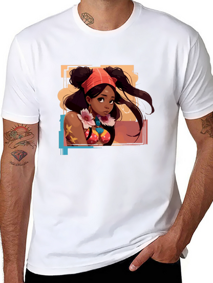 Anime Girl Graphic T-Shirt - Black