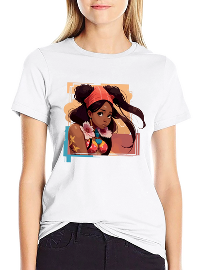 Anime Girl Graphic T-Shirt - Black