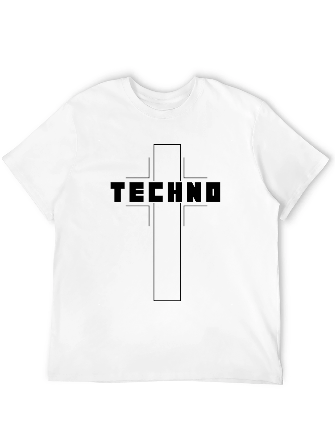 Techno Cross Graphic Tee - Black Cotton