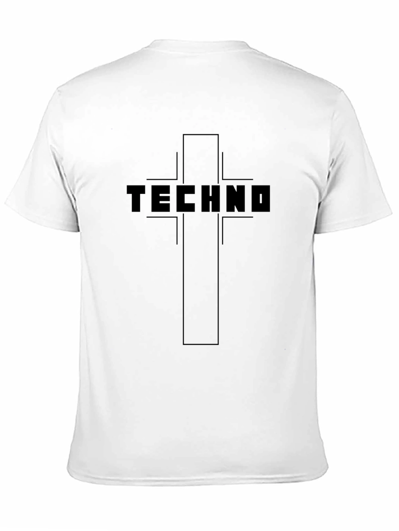 Techno Cross Graphic Tee - Black Cotton