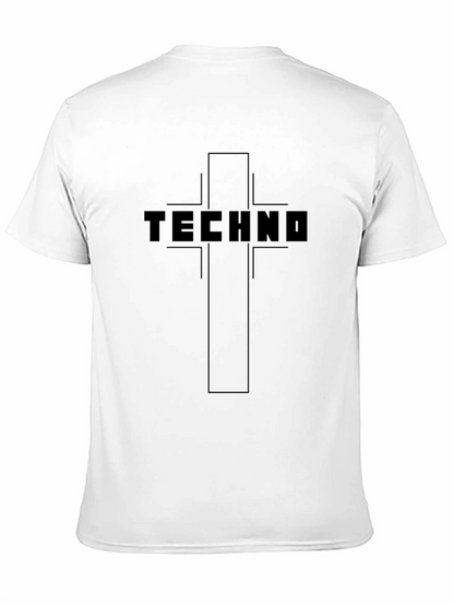Techno Cross Graphic Tee - Black Cotton