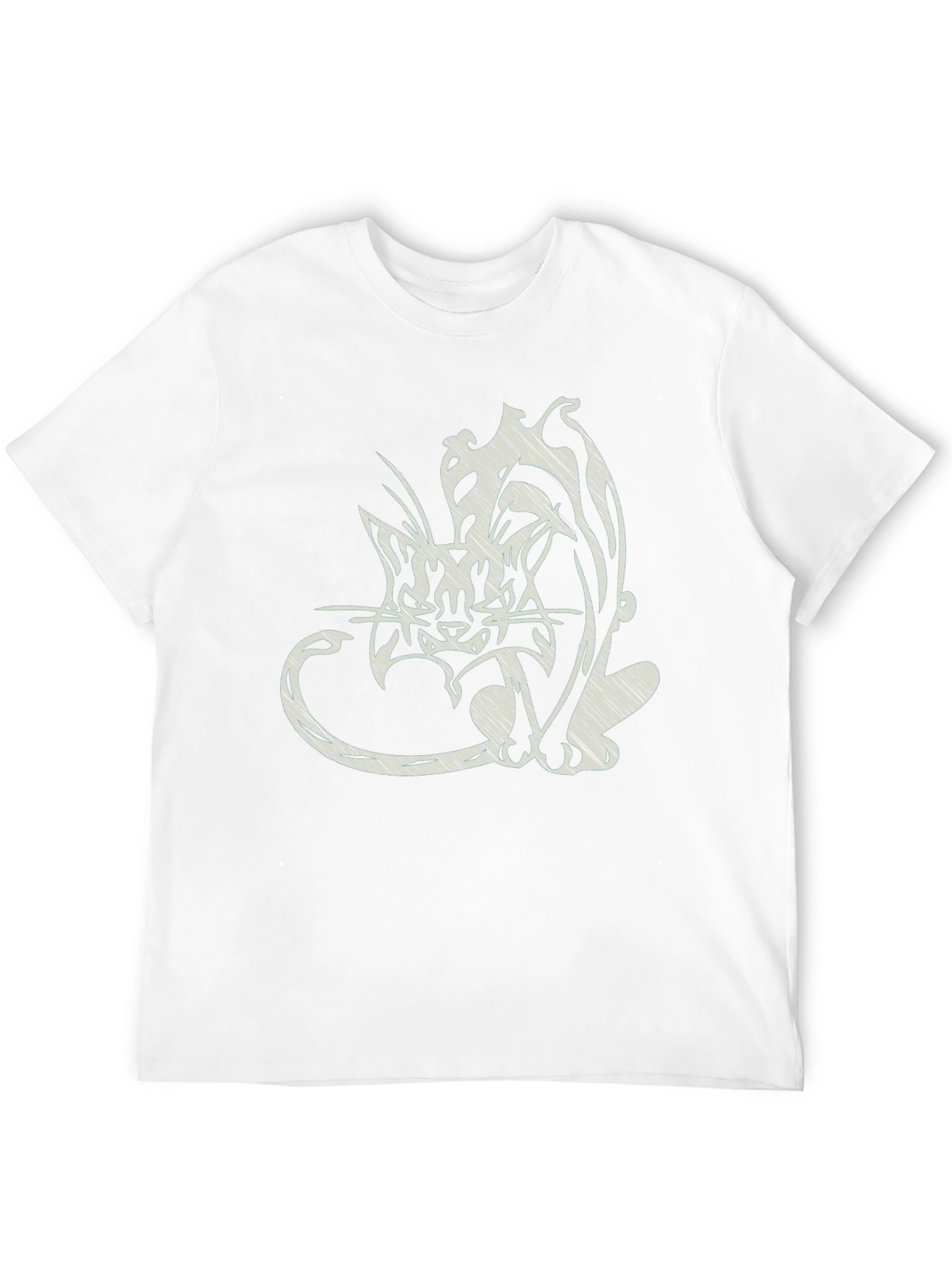 Abstract Cat Print Black T-Shirt