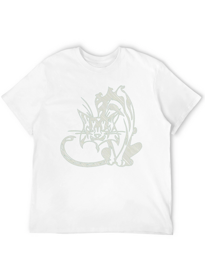 Abstract Cat Print Black T-Shirt