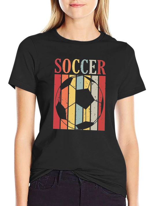 Vintage Soccer Ball Graphic Tee - Retro Style